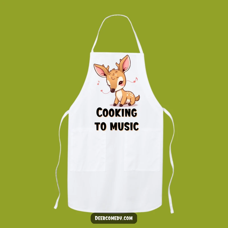 Funny Kawaii Deer Apron: Listen to Your Inner Chef with Gentle Focus