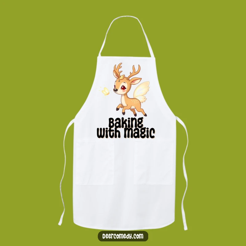 Funny Deer & Light Butterfly Apron: Cook with Enchanting Smiles and Joy