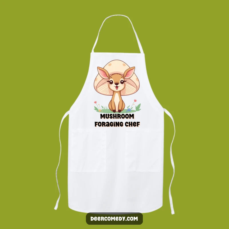 Funny Deer Mushroom Apron: Cook with Woodland Charm