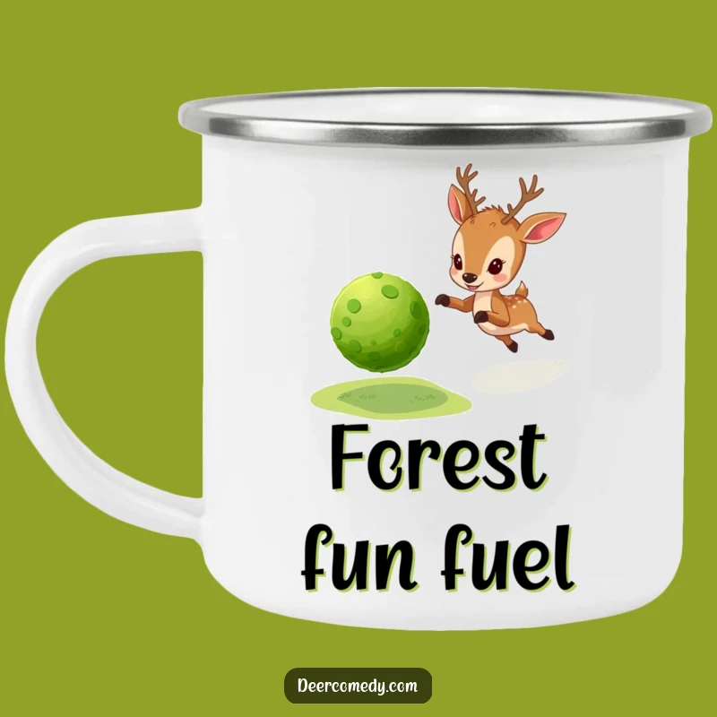 Funny Deer Adventure Mug: Moss Ball Chase for Outdoor Fun Gift