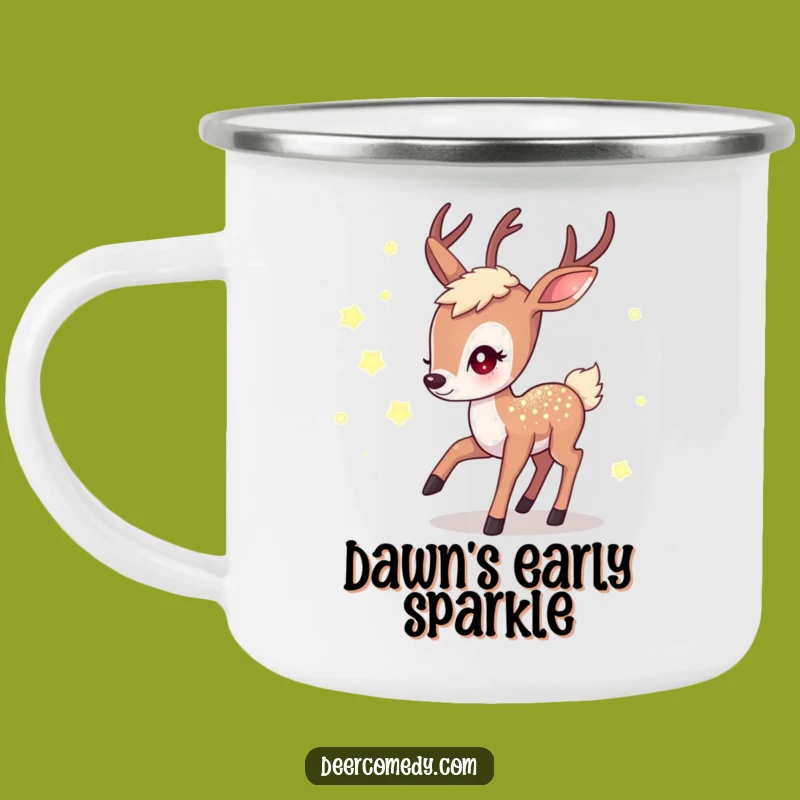 Funny Kawaii Deer Firefly Camping Mug: Shimmering Night Drinkware, Great Funny Gift