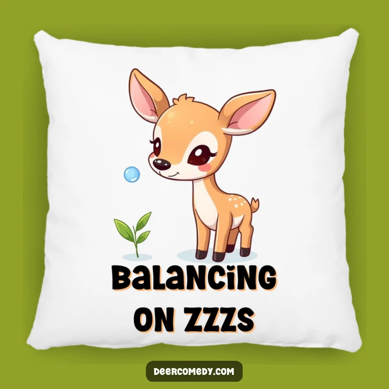 Funny Balancing Deer Pillow: Cozy Comfort with Whimsical Focus