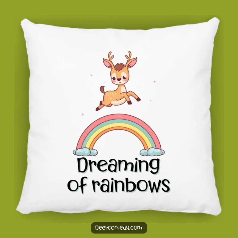 Funny Deer Rainbow Pillow: Cozy Comfort with a Touch of Enchantment