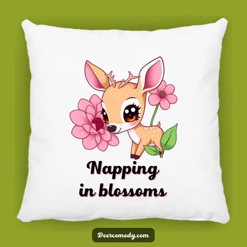 Funny Kawaii Deer Flower Pillow: Cozy Big Eyes Cushion, Adorable Funny Gift