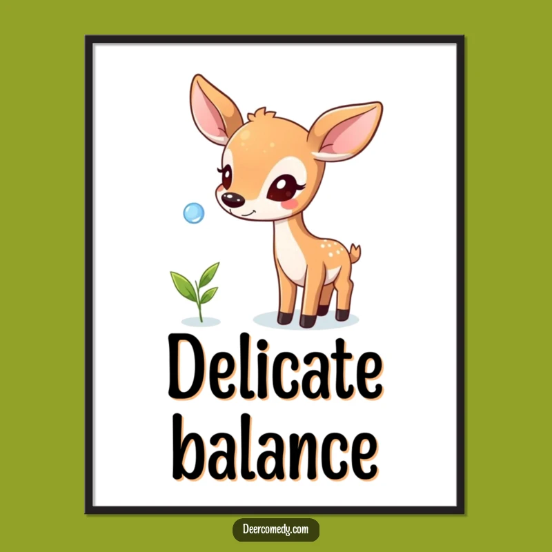 Funny Balancing Deer Digital Art: Instant Delicate Charm for Your Screens