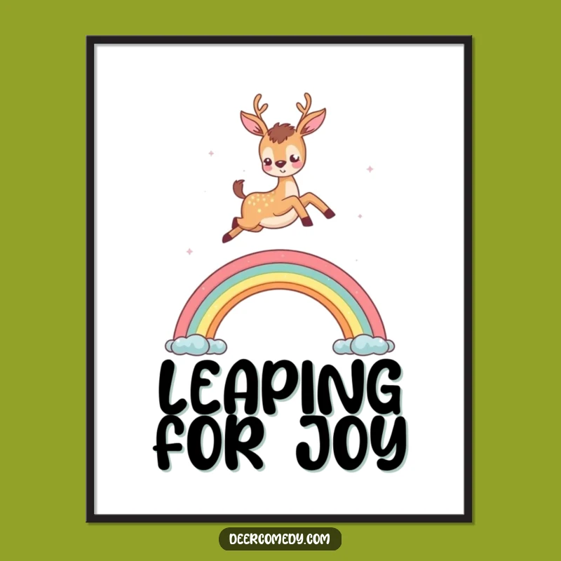 Funny Deer Rainbow Digital Art: Instant Magic for Your Screens