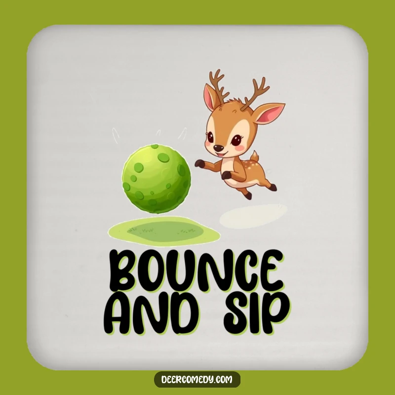 Funny Deer Moss Ball Coaster Set: Playful Drink Protection Gift