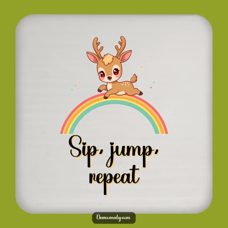 Funny Kawaii Deer Coaster: Add a Touch of Magic to Your Drinks