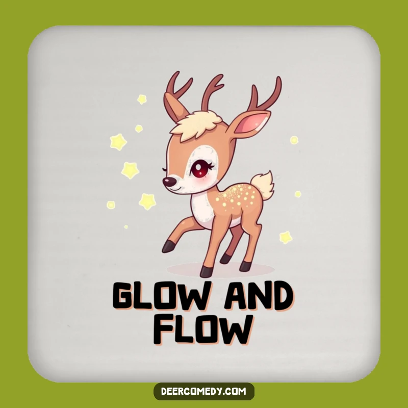 Funny Kawaii Deer Firefly Coaster: Shimmering Night Decor, Perfect Funny Gift Set