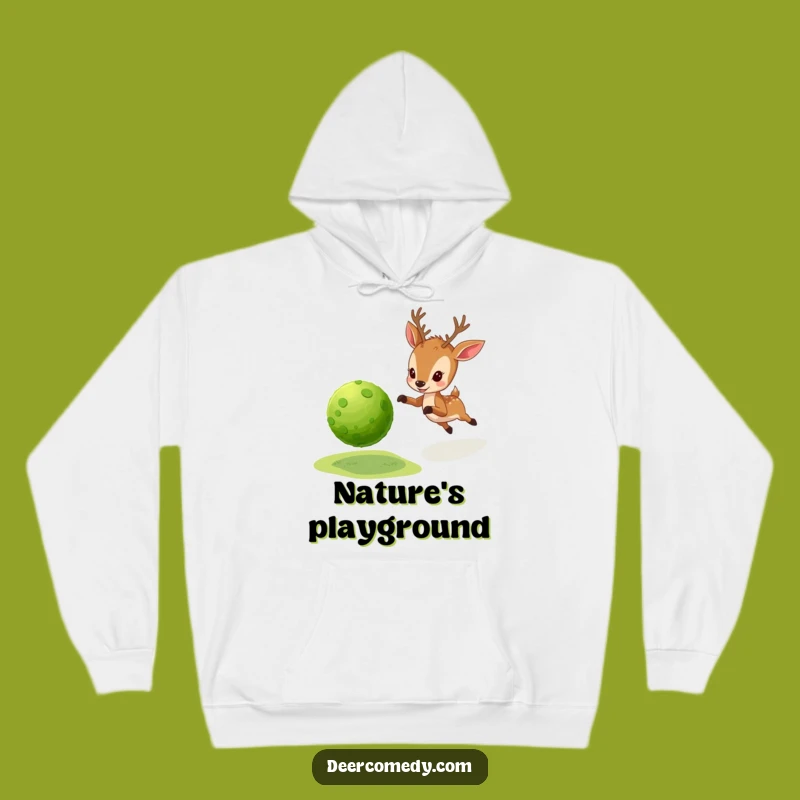 Cozy Funny Deer Moss Ball Hoodie: Playful Comfort, Nature Lover Gift