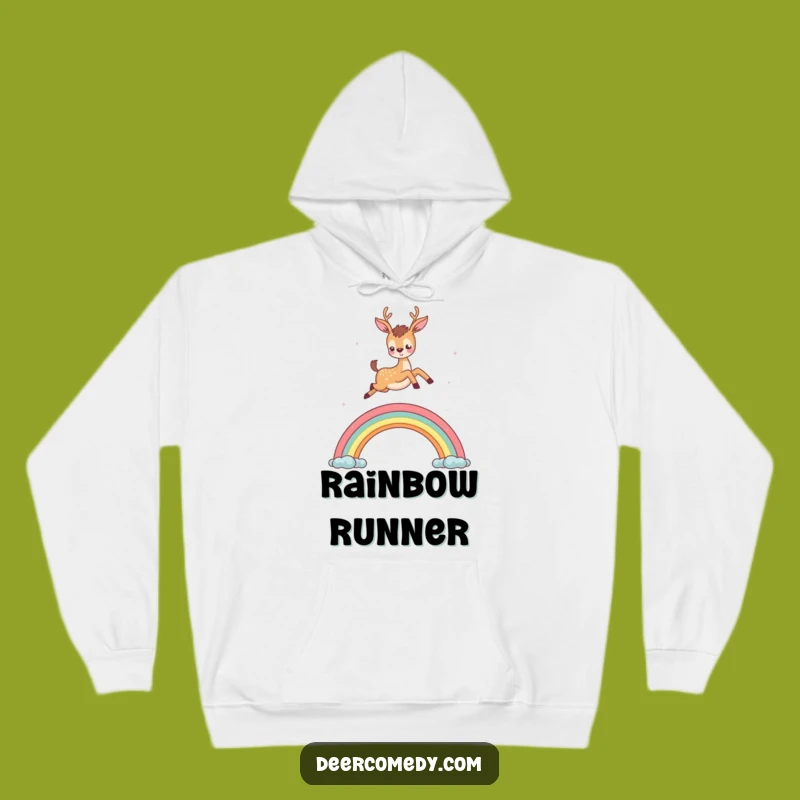 Cozy Funny Deer Rainbow Hoodie: Warmth and Wonderful Whimsy
