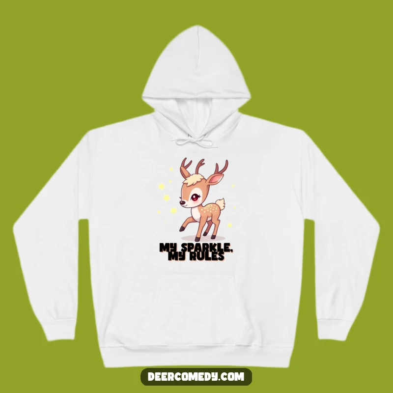 Funny Kawaii Deer Firefly Hoodie: Shimmering Night Chase Funny Gift