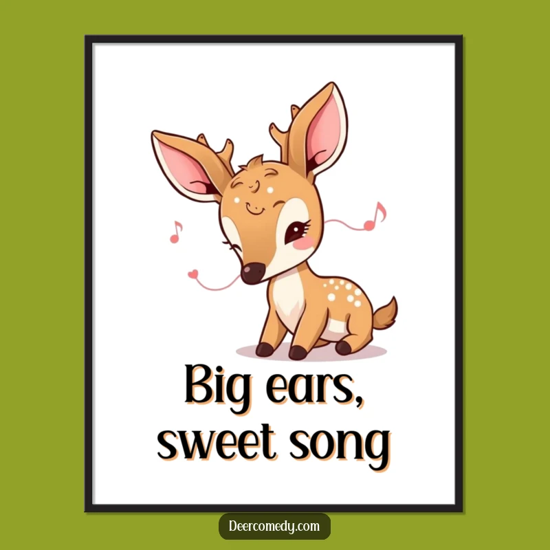 Free Printable Wall Art: Listening Deer - Funny Downloadable Art