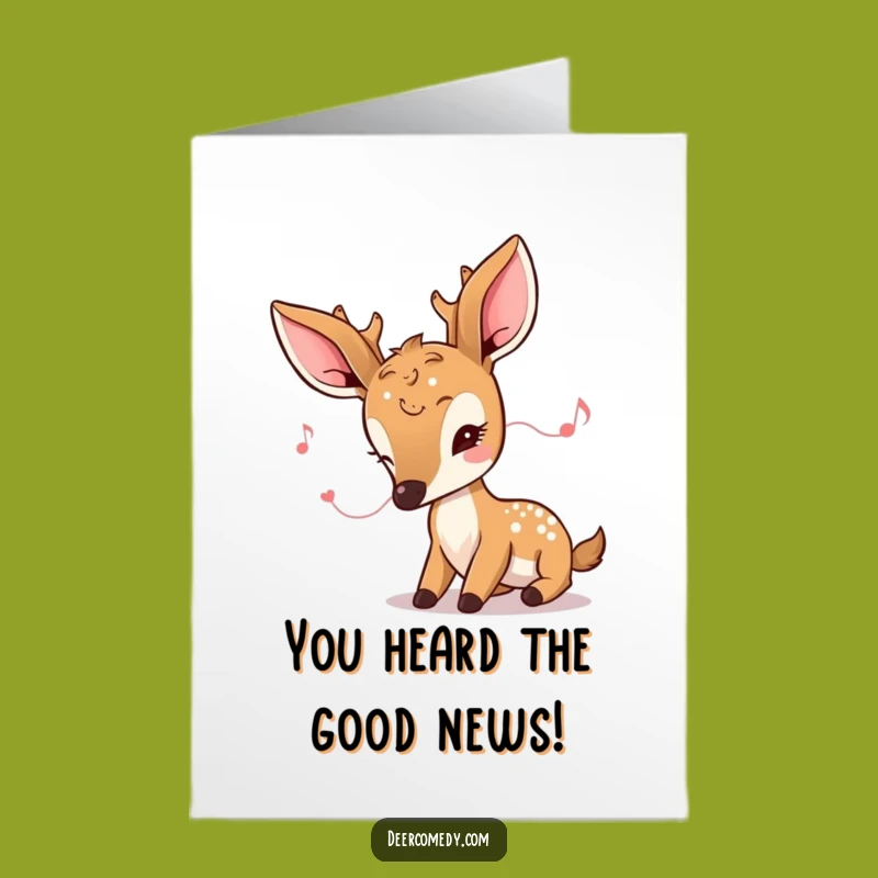Free Printable Congrats Card: Listening Deer - Downloadable Sweetness