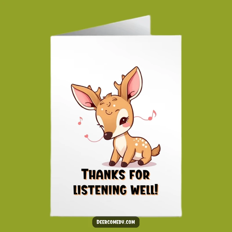Free Printable Thank You Card: Listening Deer - Downloadable Appreciation