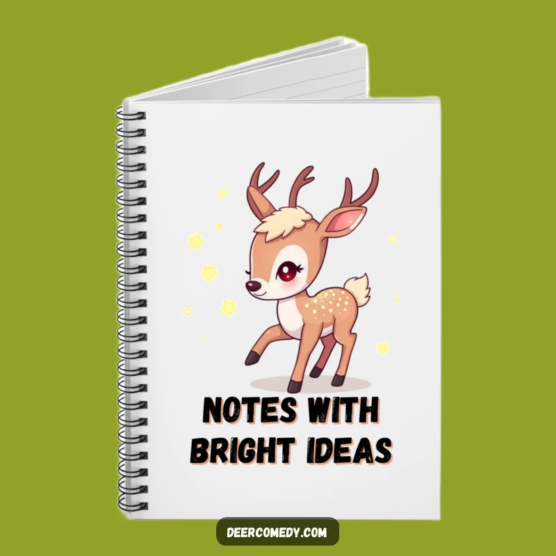 Funny Kawaii Deer Firefly Notebook: Shimmering Chase Journal, Ideal Funny Gift