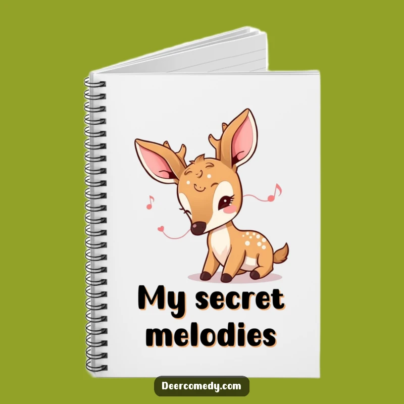 Funny Kawaii Deer Notebook: Jot Down Thoughts While Listening to Life's Melody