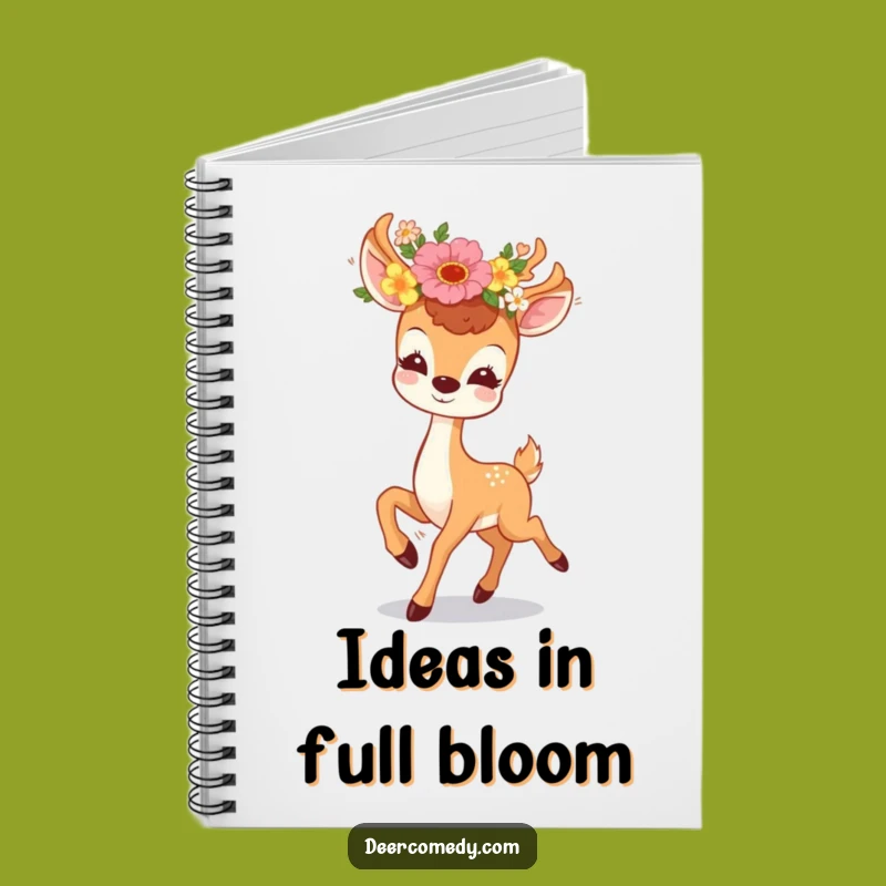 Funny Kawaii Deer Floral Notebook: Joyful Journaling Deer, Ideal Funny Gift
