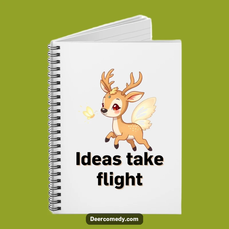 Funny Deer & Light Butterfly Notebook: Jot Down Magical Thoughts and Ideas
