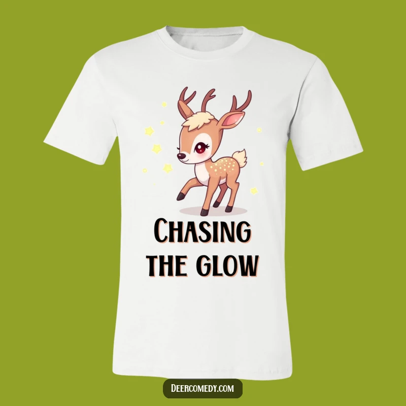 Funny Kawaii Deer Firefly T-Shirt: Shimmering Deer Hunt Funny Gift
