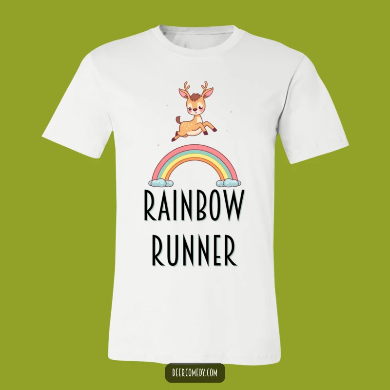 Funny Deer Rainbow T-Shirt: Spread Joy with Whimsical Apparel