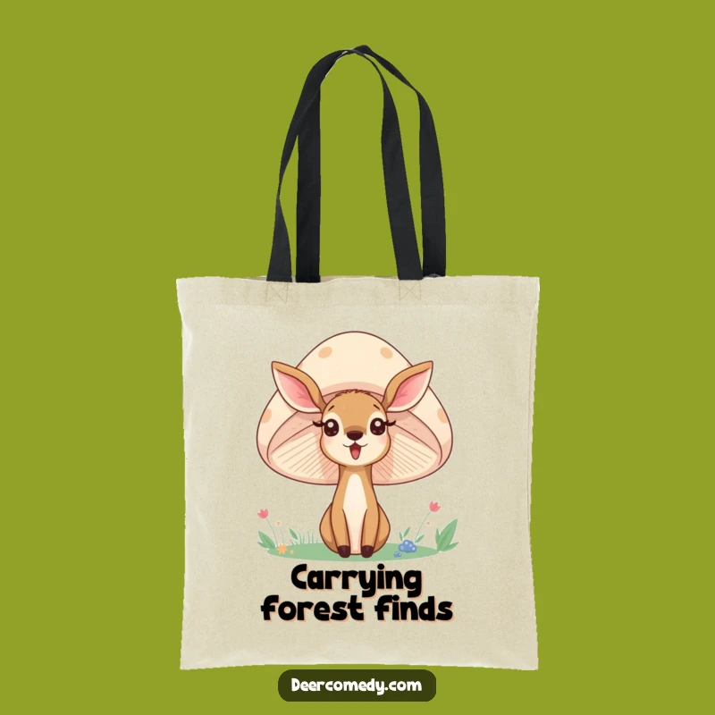 Funny Deer Mushroom Tote Bag: Carry Your Forest Finds with Charm