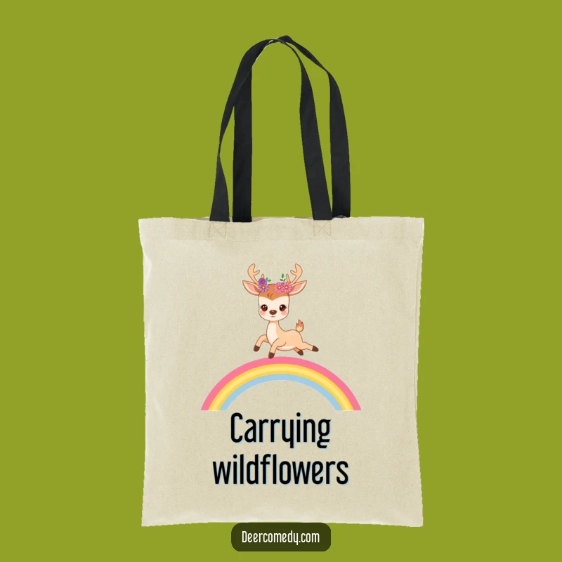 Funny Deer Rainbow Tote Bag: Carry Your Magic, Whimsical Funny Gift