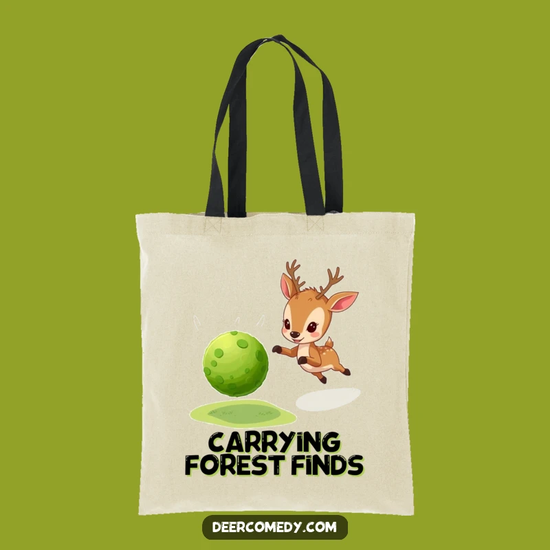 Funny Deer Moss Ball Tote Bag: Carry Playfulness, Outdoor Funny Gift