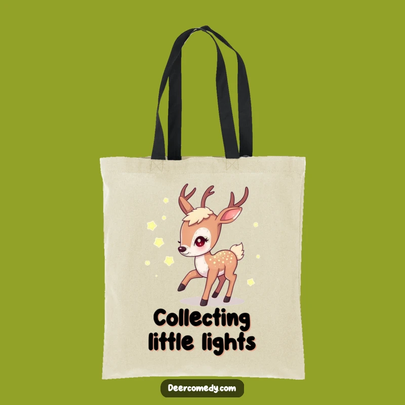 Funny Kawaii Deer Firefly Tote Bag: Shimmering Hunt Accessory, Ideal Funny Gift
