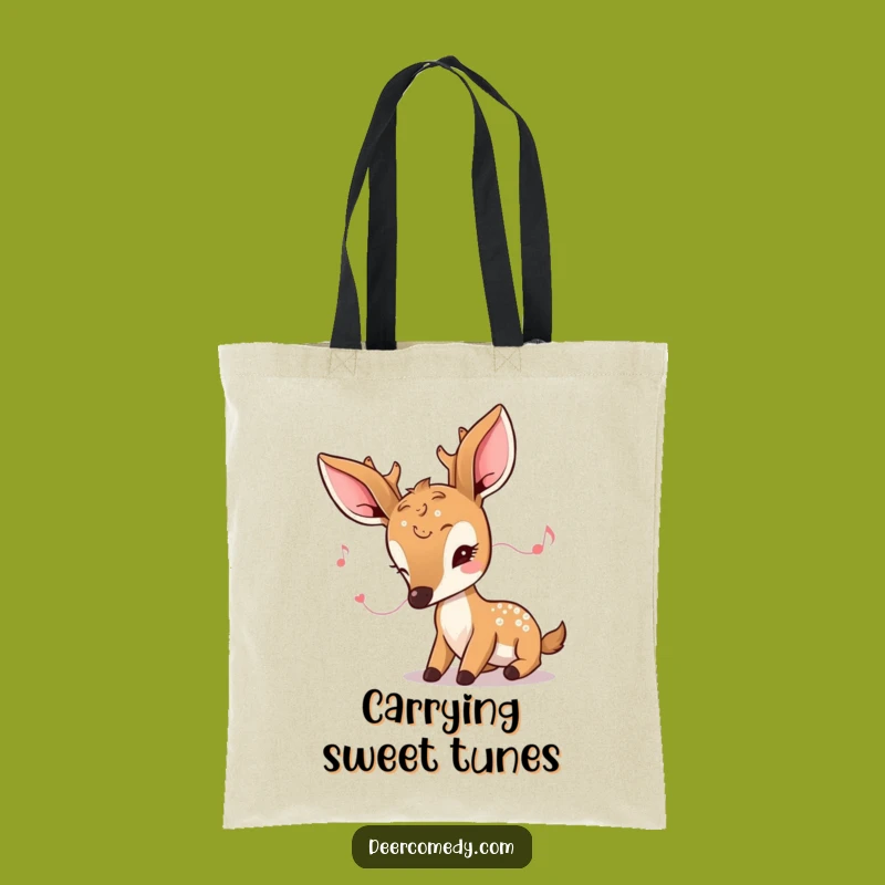 Funny Kawaii Deer Tote Bag: Carry Your Calm and Listen with Style